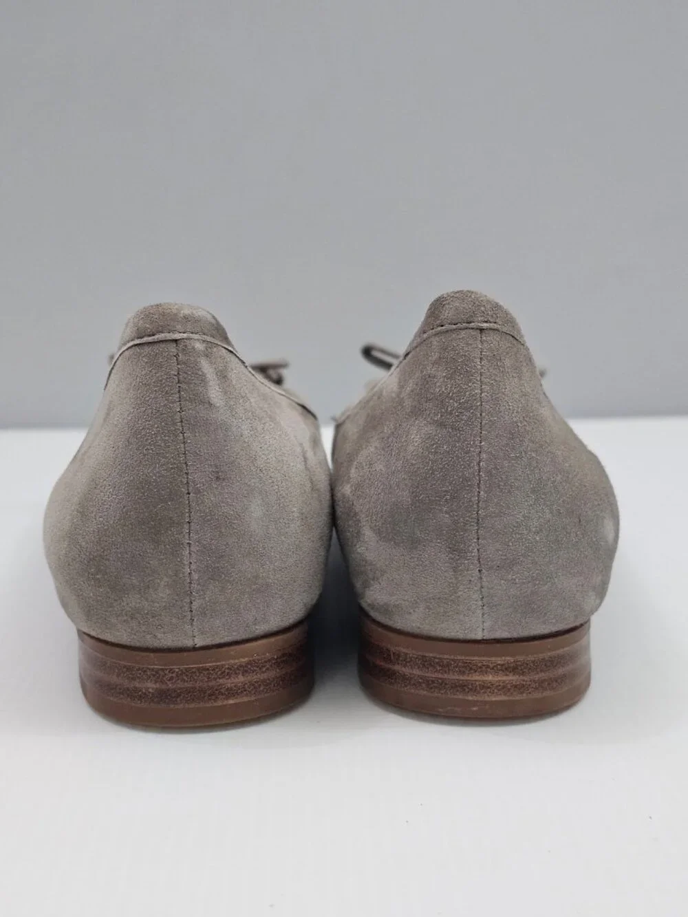 Munro Joslynn Bow Ballet Flat Womens 8.5 WIDE WIDTH Taupe Suede Casual Comfort